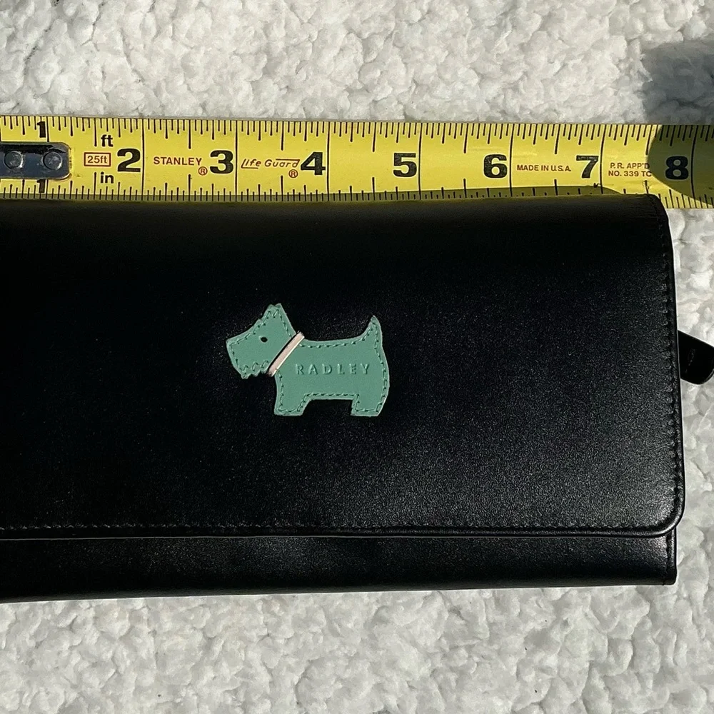 RADLEY LONDON Black Matinee Flapover Wallet 7 1/2” X 4” - Picture 10 of 11